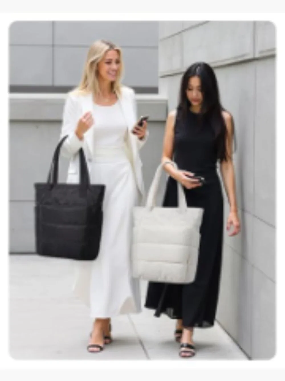 Puffer Tote Bag for Women, Lightweight Quilted Shoulder Bag, 20L for 15.6